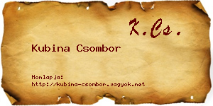 Kubina Csombor névjegykártya